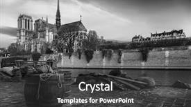  Presentation with notre dame paris france - Presentation theme consisting of denoising - docks of notre dame cathedral background and a dark gray colored foreground