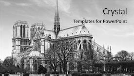 Presentation with notre dame - Beautiful presentation theme featuring denoising - notre dame de paris view backdrop and a light gray colored foreground