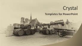  Presentation with notre dame paris france - Slides featuring denoising - post card from notre dame background and a soft green colored foreground