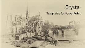  Presentation with notre dame paris france - Slides enhanced with denoising - post card from notre dame background and a lemonade colored foreground