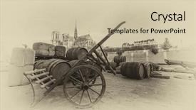  Presentation with notre dame paris france - PPT layouts consisting of denoising - post card from notre dame background and a soft green colored foreground