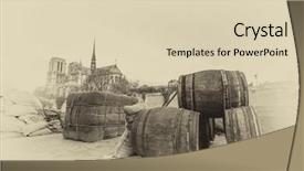  Presentation with notre dame paris france - Colorful slide deck enhanced with denoising - post card from notre dame backdrop and a soft green colored foreground