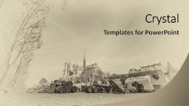  Presentation with notre dame paris france - Amazing slides having denoising - post card from notre dame backdrop and a soft green colored foreground