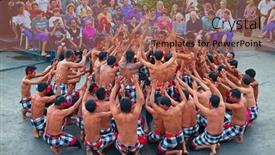  Presentation with ramayana - Audience pleasing presentation theme consisting of denpasar-july-27-traditional-balinese backdrop and a violet colored foreground