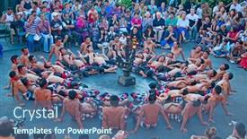  Presentation with ramayana - Colorful PPT theme enhanced with denpasar-july-27-traditional-balinese backdrop and a ocean colored foreground