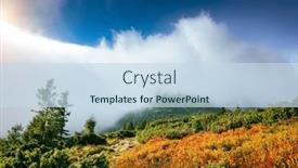  Presentation with earth day - Theme enhanced with dense-cloud-covered-the-top background and a sky blue colored foreground