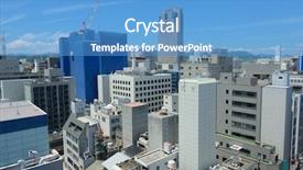  Presentation with hiroshima - Slides having dense skyscrapers in hiroshima japan background and a  colored foreground