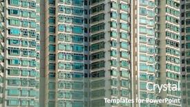  Presentation with high rise building cutaway - Beautiful theme featuring densitry - hign density residential building backdrop and a gray colored foreground