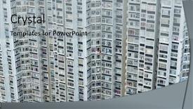  Presentation with hong kong - Presentation theme having densitry - hign density residential building background and a  colored foreground