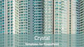  Presentation with hong kong - Colorful presentation theme enhanced with densitry - hign density residential building backdrop and a seafoam green colored foreground