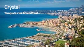  Presentation with panoramic - Slide deck having densitry - panoramic view on menton bay background and a teal colored foreground