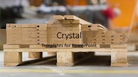  Presentation with pallet - PPT theme with densitry - production manufacture and woodworking industry background and a coral colored foreground