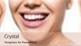  Presentation with women health - Theme with smiley - beautiful wide smile of young background and a coral colored foreground