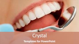  Presentation with mouth - Theme with dental - close-up of patient s open background and a coral colored foreground