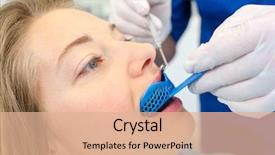  Presentation with dental - Colorful slide deck enhanced with dental - dentist using a mouth guard backdrop and a coral colored foreground