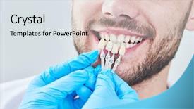  Presentation with dentistry - Colorful PPT layouts enhanced with dental - dentistry matching colour backdrop and a sky blue colored foreground