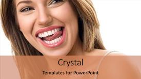  Presentation with teeth - Audience pleasing PPT theme consisting of dental - gorgeous woman with beautiful healthy backdrop and a coral colored foreground