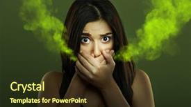  Presentation with halitosis - Presentation theme with dental - halitosis concept of woman background and a wine colored foreground
