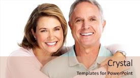  Presentation with senior couple - Audience pleasing presentation consisting of dental - happy senior couple in love backdrop and a coral colored foreground