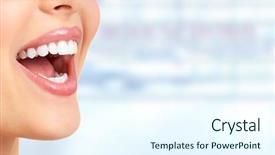  Presentation with mouth - Theme enhanced with dental - laughing woman mouth with great background and a cool aqua colored foreground