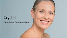  Presentation with senior spa - Cool new slide set with dental - portrait of a smiling senior backdrop and a light blue colored foreground