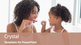  Presentation with daughter mother - Theme enhanced with dental - pretty mother with her daughter background and a coral colored foreground