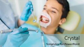  Presentation with process - Amazing slide deck having dental - seal installation process children stomatology backdrop and a light blue colored foreground