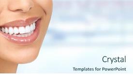  Presentation with dental - Beautiful PPT theme featuring dental - smile backdrop and a cool aqua colored foreground