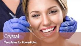  Presentation with dentist - Audience pleasing PPT layouts consisting of dental - teeth checkup at dentist smiling backdrop and a coral colored foreground