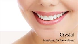  Presentation with white and black woman climbing ladders - Theme enhanced with dental - young smiling woman white background background and a coral colored foreground