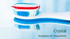  Presentation with red stripe - Slides featuring dental aesthetics - toothbrush with red stripe toothpaste background and a  colored foreground