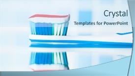  Presentation with red stripe - Audience pleasing PPT theme consisting of dental aesthetics - toothbrush with red stripe toothpaste backdrop and a  colored foreground