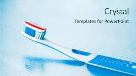  Presentation with red stripe - Audience pleasing slide deck consisting of dental aesthetics - toothbrush with red stripe toothpaste backdrop and a  colored foreground