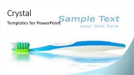  Presentation with copy space leadership - Slide deck enhanced with dental aesthetics - toothbrush with water reflection background and a white colored foreground