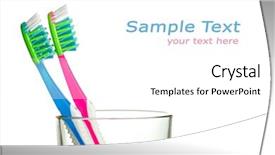  Presentation with glass - Beautiful slides featuring dental aesthetics - two toothbrushes in the glass backdrop and a white colored foreground