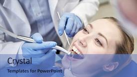  Presentation with dental assistant - PPT layouts featuring dental air water gun background and a teal colored foreground