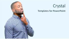 Presentation with beard - Slide deck consisting of dental anxiety - african american man with beard background and a sky blue colored foreground
