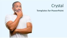  Presentation with african american dental - Slide deck with dental anxiety - african american man with beard background and a white colored foreground