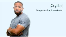  Presentation with african american couples in the mountains - Theme having dental anxiety - african american man with beard background and a white colored foreground