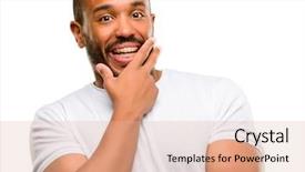  Presentation with african american talent show - PPT theme featuring dental anxiety - african american man with beard background and a lemonade colored foreground