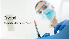  Presentation with anesthetic - PPT theme enhanced with dental anxiety - dentist with anesthetic injection syringe background and a white colored foreground