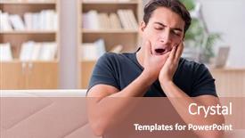  Presentation with facial pain medical man - Colorful slide set enhanced with dental anxiety - young handsome man suffering backdrop and a coral colored foreground