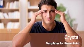  Presentation with facial pain medical man - Slides featuring dental anxiety - young handsome man suffering background and a red colored foreground