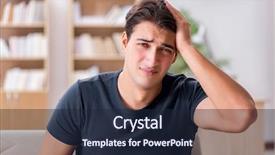  Presentation with facial pain medical man - PPT theme with dental anxiety - young handsome man suffering background and a wine colored foreground