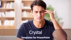  Presentation with facial pain medical man - PPT theme enhanced with dental anxiety - young handsome man suffering background and a wine colored foreground