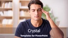  Presentation with facial pain medical man - Colorful PPT theme enhanced with dental anxiety - young handsome man suffering backdrop and a wine colored foreground