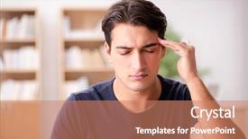  Presentation with pain - Audience pleasing slide deck consisting of dental anxiety - young handsome man suffering backdrop and a coral colored foreground