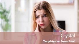  Presentation with pain - Audience pleasing presentation design consisting of dental anxiety - young woman suffering with pain backdrop and a  colored foreground