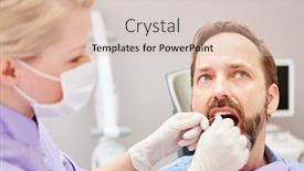  Presentation with dental assistant - Slide deck having dental-assistant-makes-flossing background and a lemonade colored foreground