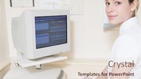  Presentation with dental assistant - Cool new slides with dental assistant using computer smiling backdrop and a lemonade colored foreground